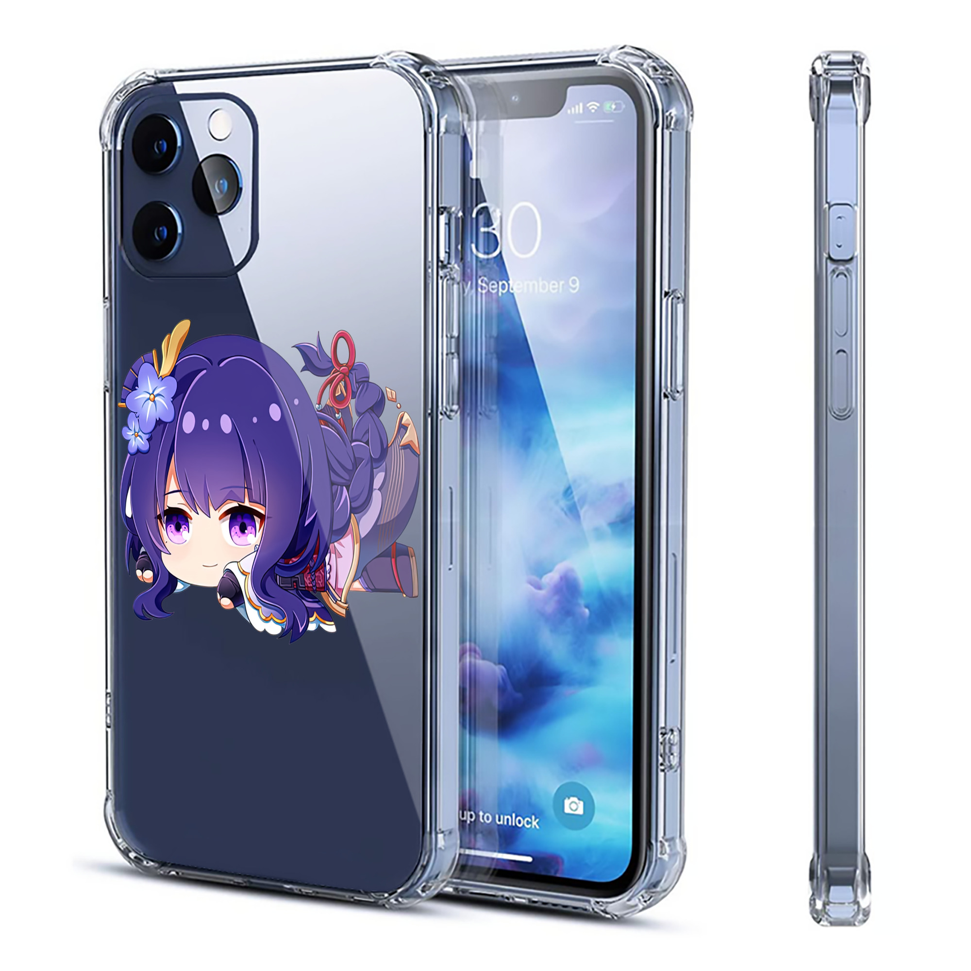 げんし神 雷電将軍 らいでんしょうぐん genshin Raiden Shogun 【iPhone 12シリーズ対応】透明スマホケース（クリアソフトケース）